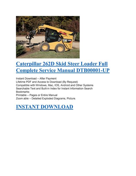 cat 262 skid steer service manual|cat 262d skid steer parts.